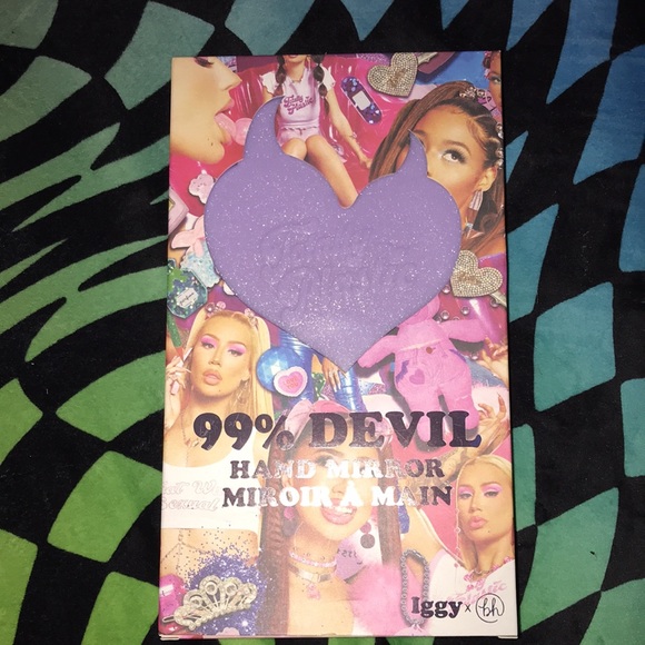 💜🆕BH Cosmetics x Iggy Azalea 99% Devil Sparkly Purple Hand Mirror BNIP!SO😈✨ - Picture 2 of 9